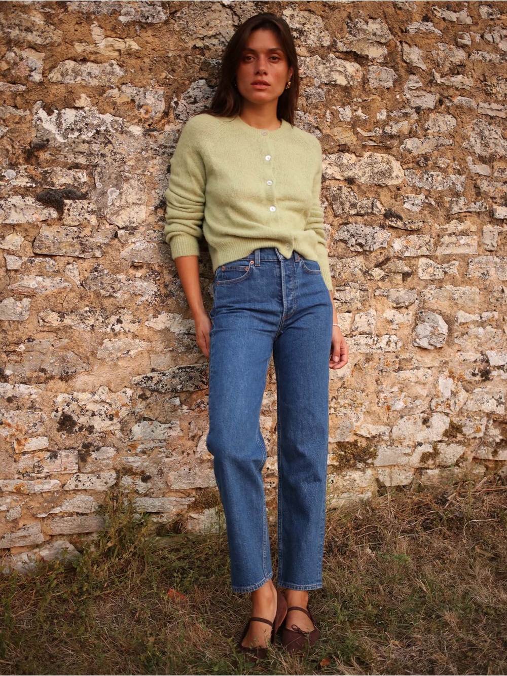 DÔEN Diana Crop Jean Rousseau Wash NWT